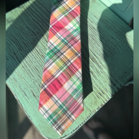 crown & ivy Other - Crown & Ivy madras Men's Tie in Pink, Green & Gold - Easter 🐣